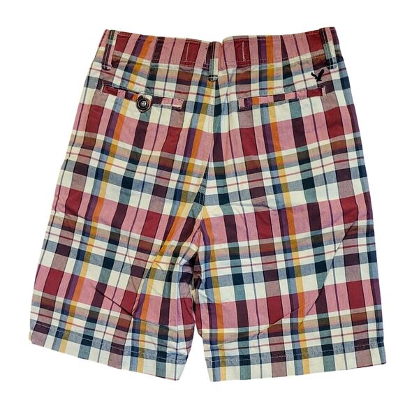 American Eagle Outfitters Men Shorts Size 32 Plaid Multi-Color Red Blue Cream - Picture 2 of 13